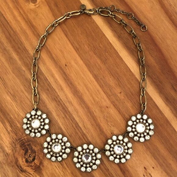 J.Crew | Rhinestone Statement Pendant Necklace | 18” Adjustable - Picture 1 of 3